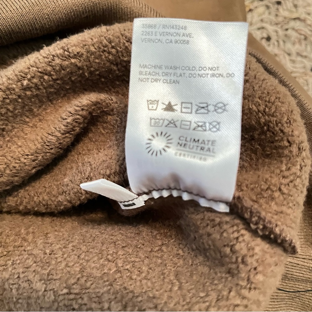 REFORMATION Vintage Oversized Polo Sweatshirt in Latte Size S - Picture 8 of 10